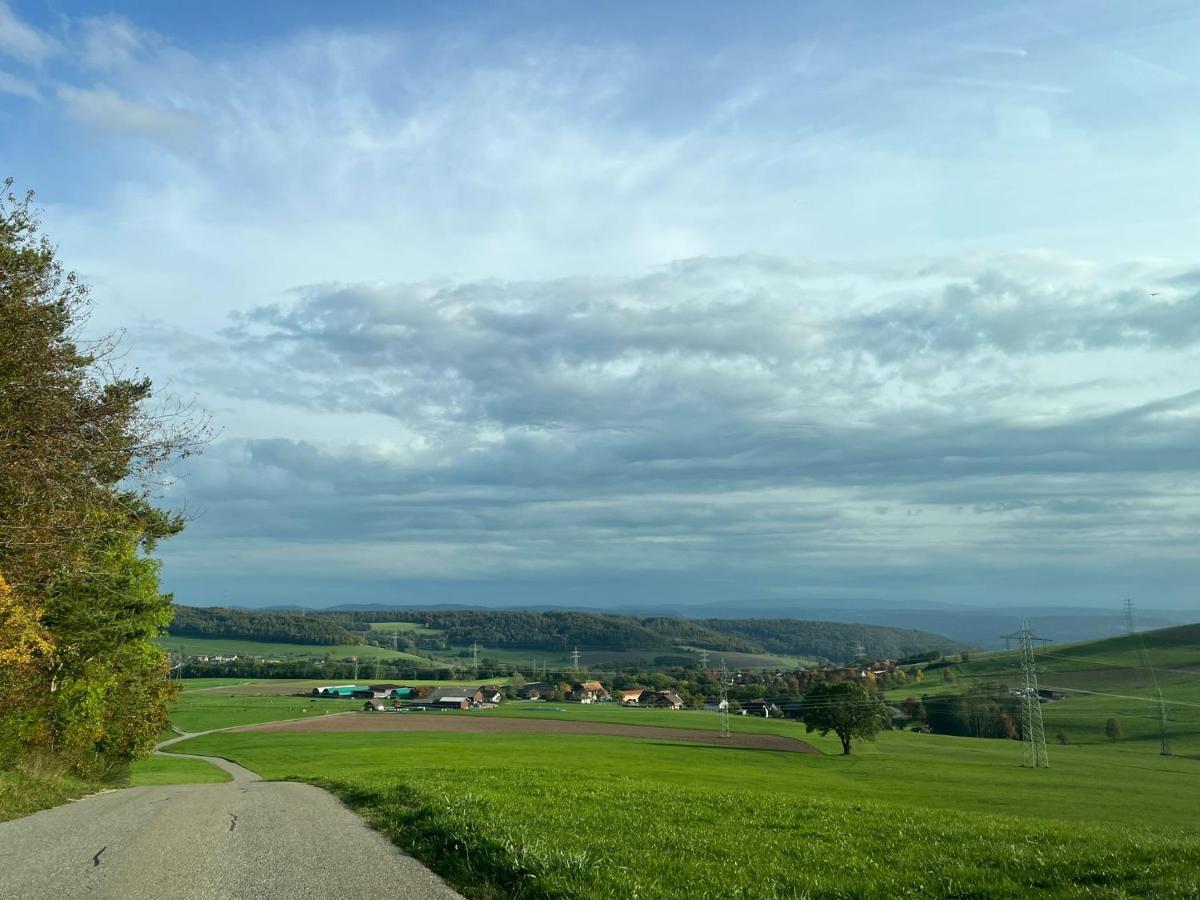 Im Grünen - Ferienwohnung mit privatem Garten, Terrasse, Spielplatz&schöner Aussicht Weilheim Exterior foto